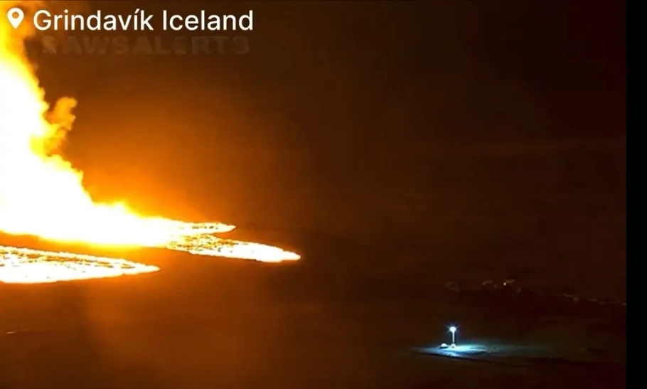 H έκρηξη του ηφαιστείου στην Ισλανδία: Στιγμιότυπο από βίντεο στο twitter @ RAWSALERTS