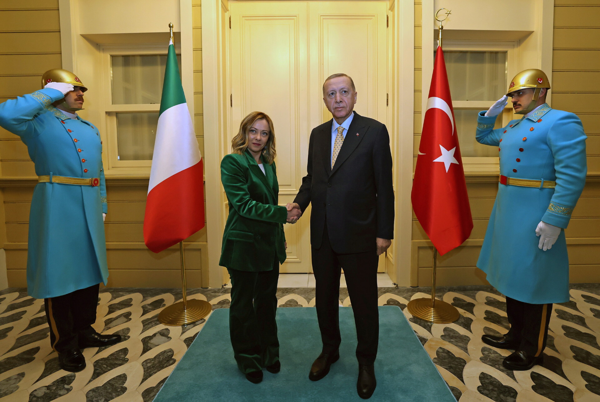 Τζόρτζι Μελόνι και Ρετζέπ Ταγίπ Ερντογάν © EPA/TURKISH PRESIDENT PRESS OFFICE