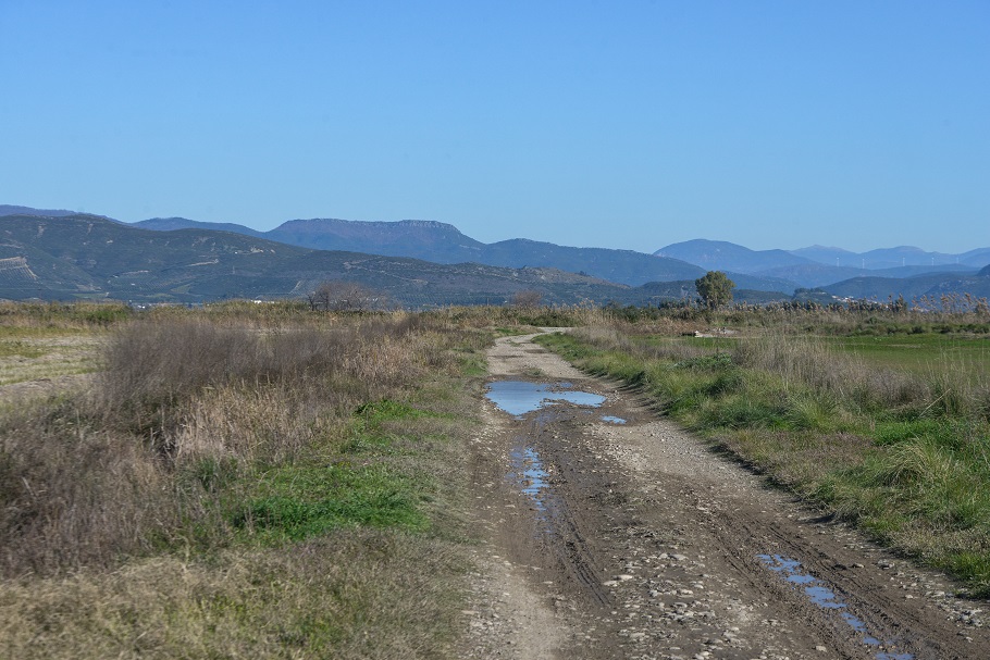 Στιγμιότυπο από την αγροτική περιοχή Ευαγγελίστριας στο Μεσολόγγι όπου ερευνήθηκε από την Ελληνική Αστυνομία μετά την ανακάλυψη του πτώματος του 31χρονου Μπάμπη Κούτσικου, που φέρεται να δολοφονήθηκε από 50χρονο@(ΣΥΝΕΡΓΑΤΗΣ/EUROKINISSI)