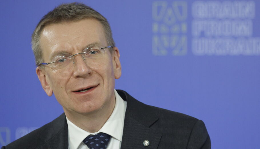 Ο Πρόεδρος της Λετονίας Έντγκαρς Ρίνκεβιτς © EPA/SERGEY DOLZHENKO