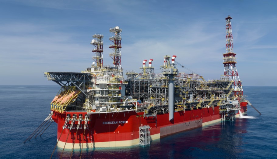 Το πλοίο FPSO «Energean Power» σε γεώτρηση ανοιχτά του Ισραήλ © ΔΤ