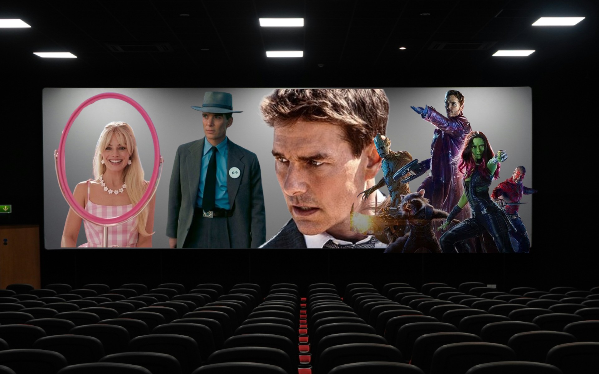 Barbie, Oppenheimer, Mission: Impossible, Guardians of the Galaxy © Unsplash / imdb / Warner / Paramount / Disney / powergame.gr