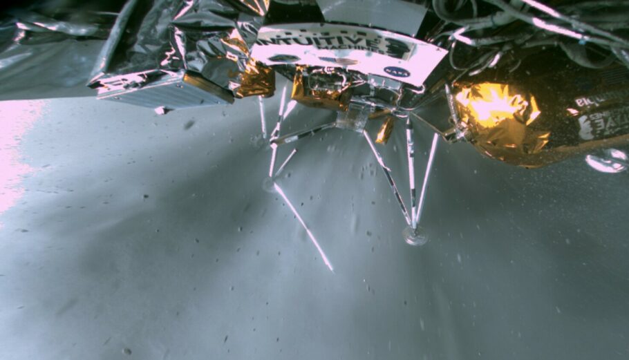 Tο διαστημικό σκάφος «Οδυσσέας» στη Σελήνη © twitter.com/int_machines