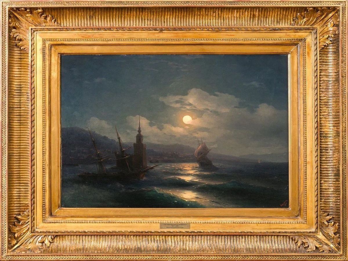 O πίνακας του Αϊβαζόφσκι με τίτλο «Σεληνόφωτη Νύχτα» © twitter.com/MamedovGyunduz
