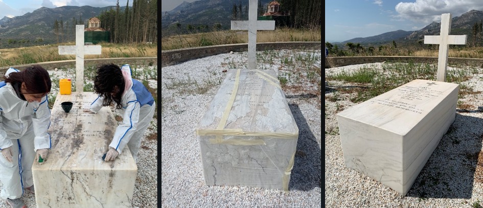 Εργασίες απομάκρυνσης βιολογικών επικαθίσεων στα ταφικά μνημεία @ ΔΤ