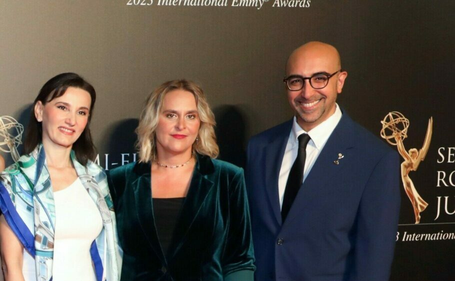 Η CEO της United Media, Aleksandra Subotic, η CEO της United Group, Victoriya Boklag και ο Nathaniel Brendel, Senior Director, Emmy Judging at The International Academy of Television Arts & Sciences σε στιγμιότυπο από την περυσινή εκδήλωση στην Αθήνα που φιλοθενήθηκαν οι δύο Ημιτελικοί Γύροι Κριτικής των International Emmy® Awards, σε συνεργασία με τη Nova, την United Media και το Athens Film Office του Δήμου Αθηναίων © NOVA