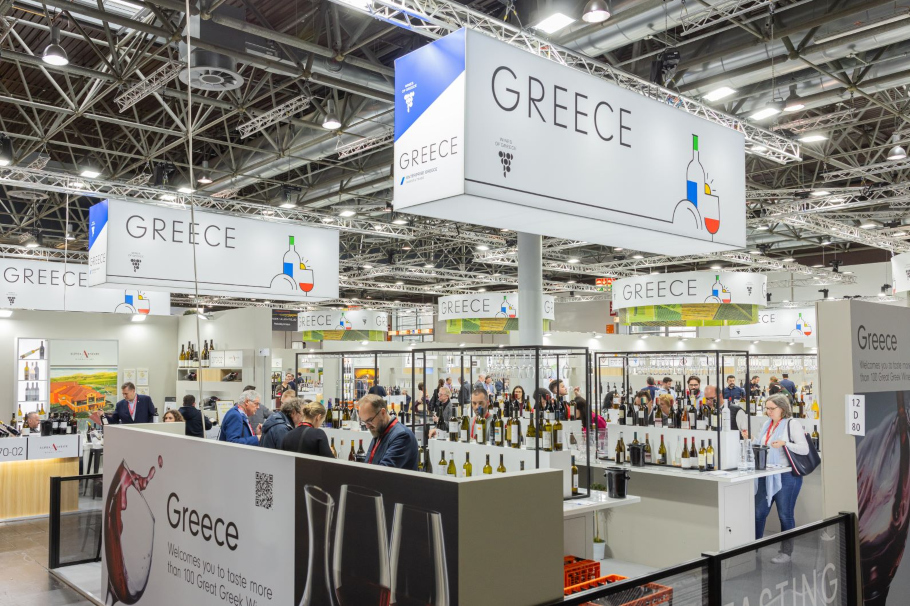 Το ελληνικό περίπτερο στην έκθεση Prowein 2024©Enterprise Greece