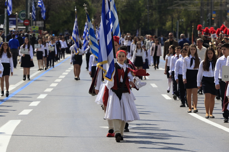 Mαθητική παρέλαση στην Αθήνα για την επέτειο της 25ης Μαρτίου 2024@eurokinissi