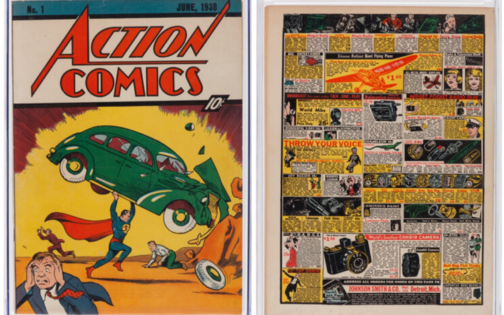 Το τεύχος του Acion Comics που έκανε την εμφάνισή του ο Σούπερμαν © Heritage Auctions