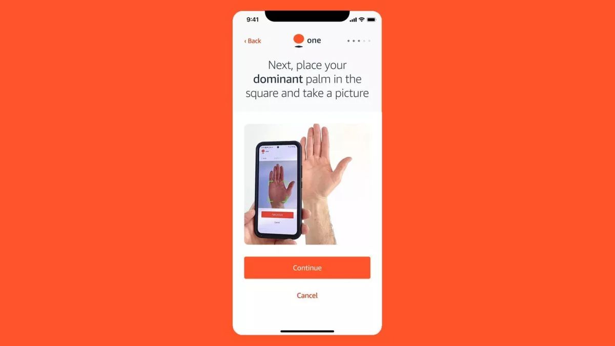 Αναγνώριση παλάμης και στα κινητά μέσω AI από την Amazon © amazon-one-app