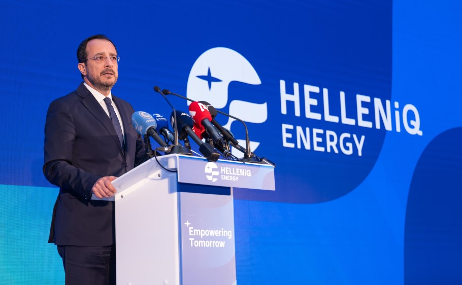 Ο Πρόεδρος της Κυπριακής Δημοκρατίας Νίκος Χριστοδουλίδης απευθύνει ομιλία στους προσκεκλημένους © ΔΤ/HELLENiQ ENERGY