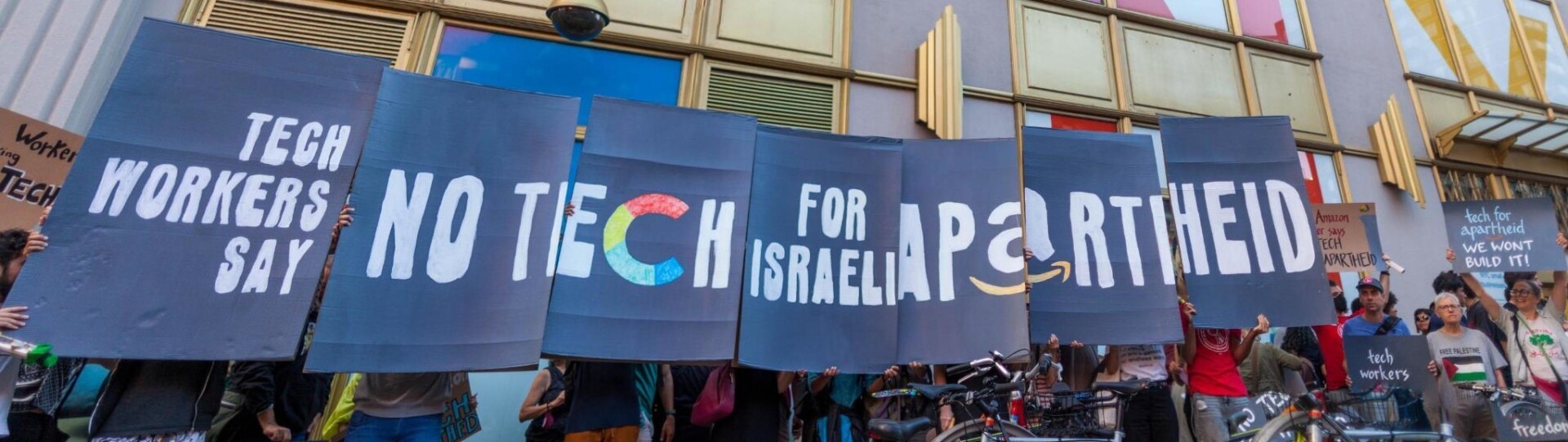 Διαμαρτυρία εργαζομένων σε τεχνολογικές εταιρείες κατά του Ισραήλ © notechforapartheid.com