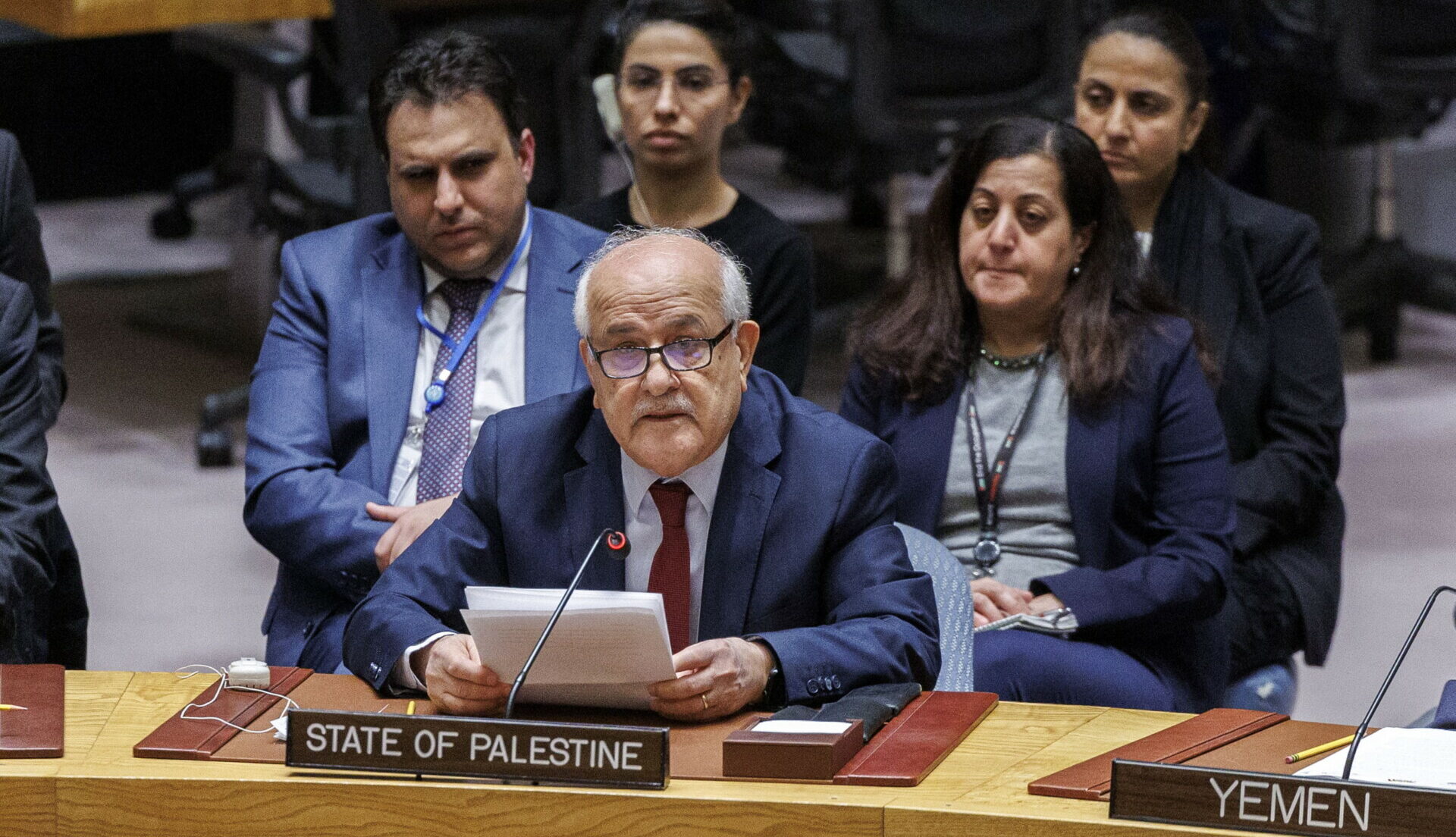 Ο Ριγιάντ Μανσούρ, ο πρεσβευτής στον ΟΗΕ από την Παλαιστίνη © EPA/SARAH YENESEL