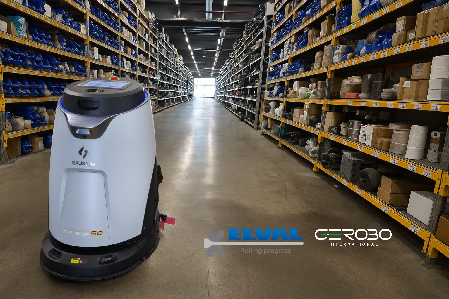 Ρομποτική σκούπα Gerobot στην ELVAL Group © Gerobot