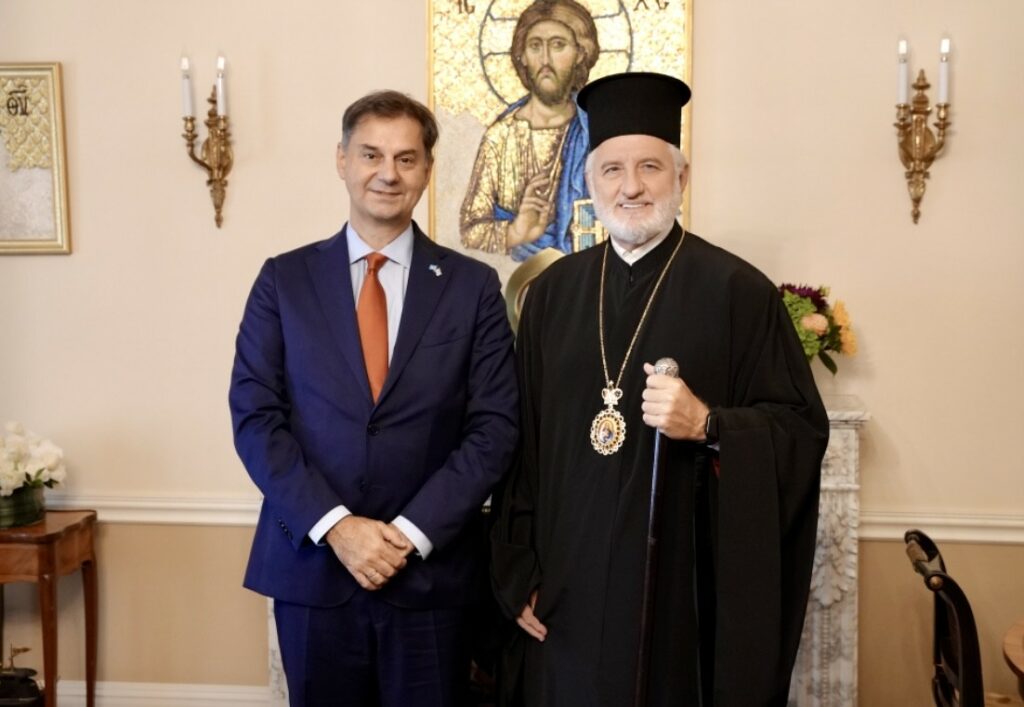 Συναντήσεις Αρχιεπισκόπου Αμερικής με Χ. Θεοχάρη και Δ. Αβραμόπουλο