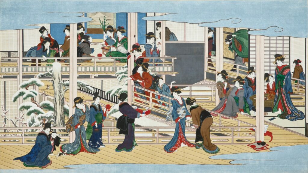 Fukagawa in Snow του Utamaro