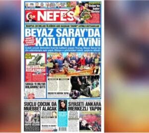 Πρωτοσέλιδο τουρκικής εφημερίδας NEFES