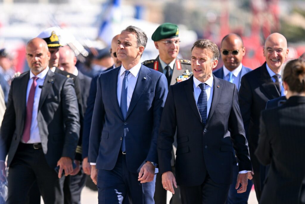 Επίσκεψη Μητσοτάκη - Μακρόν στη φρεγάτα "Κίμων", ©INTIME