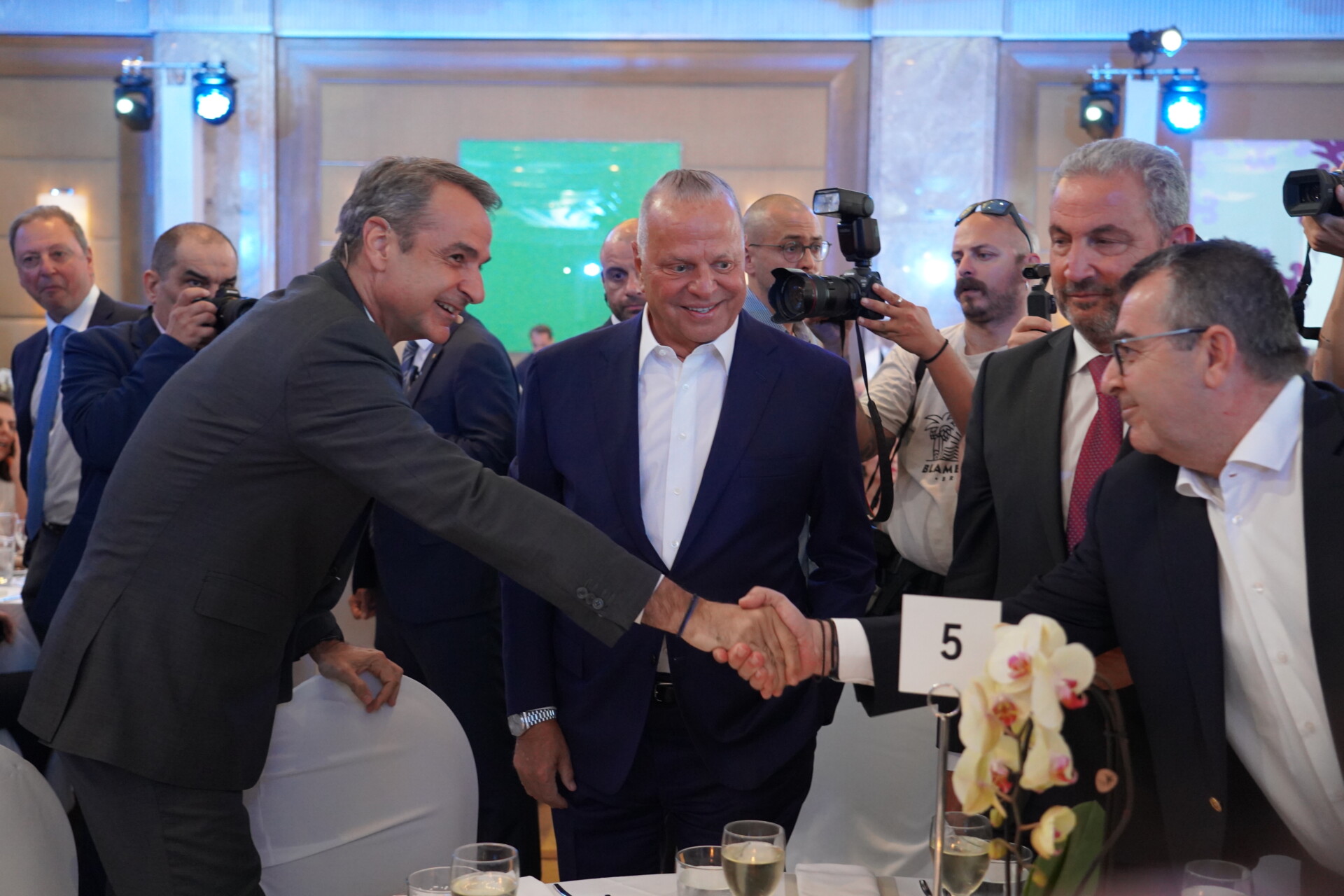 Κυριάκος Μητσοτάκης, Ευάγγελος Μυτιληναίος, Αλέξανδρο Εξάρχου και Γιάννης Κουρτάκης 