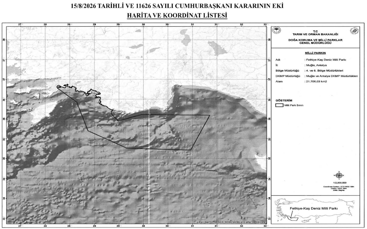 Θαλάσσιο πάρκο μεταξύ Ρόδου και Καστελόριζου © Τουρκική εφημερίδα κυβέρνησης