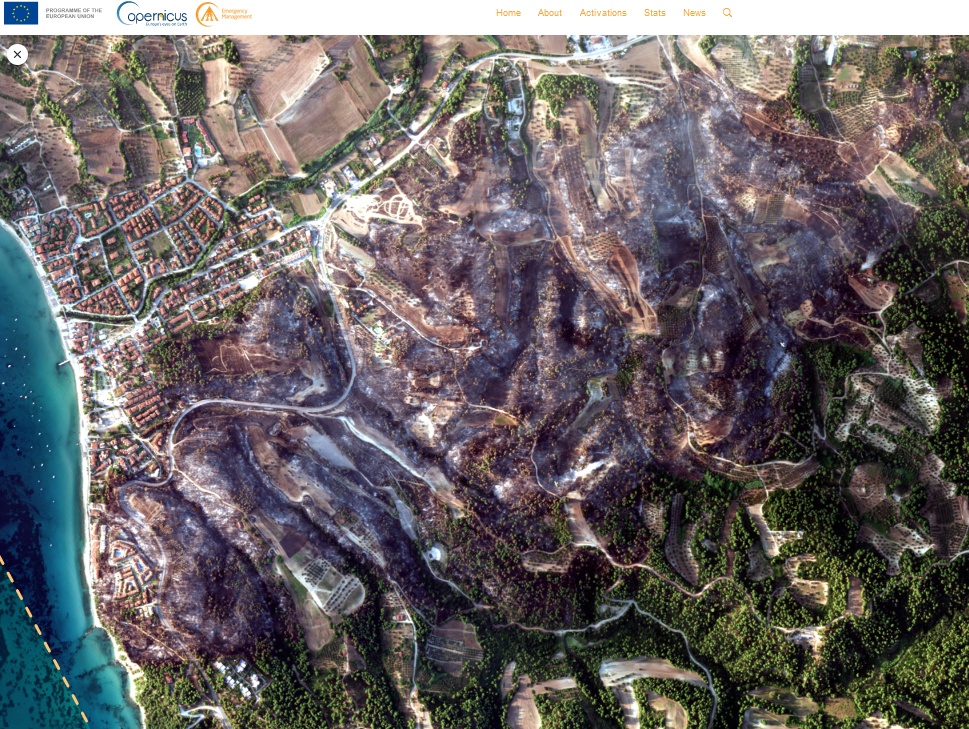 Σίβηρη Χαλκιδικής, © Ευρωπαϊκή Υπηρεσία Copernicus