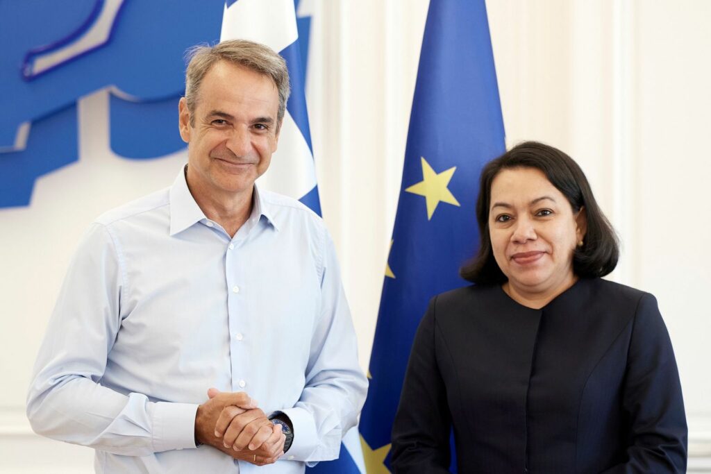 Την υποψήφια γ.γ. του ΟΗΕ Ροντρίγκες-Μπρίκετ συνάντησε ο Κ. Μητσοτάκης