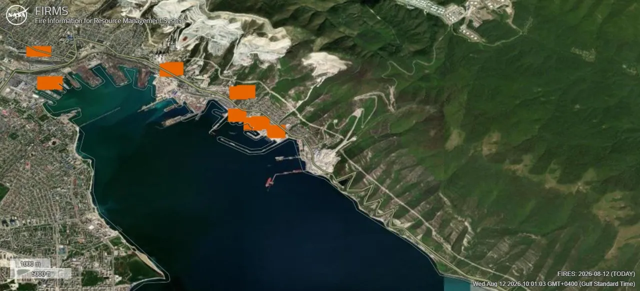 Με κόκκινο τα σημεία του λιμανιού Νοβοροσίσκ που δέχθηκαν την ουκρανική επίθεση