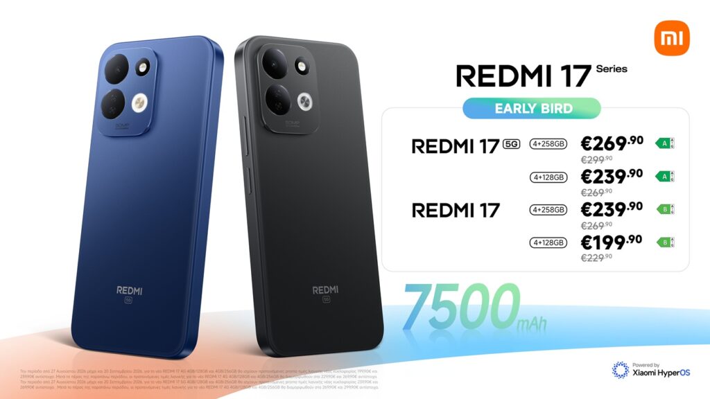 Η Xiaomi φέρνει τη σειρά smartphones REDMI 17 με οθόνη 6,9 ιντσών και AI κάμερα 50MP